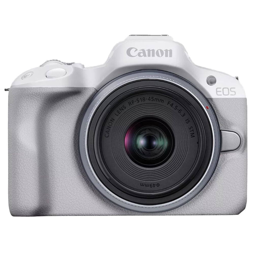 ショット数約1,100回　EOS R50 ホワイト Canon EOS R50 Mirrorless Camera (White) w/RF-S18-45mm Lens, 24.2