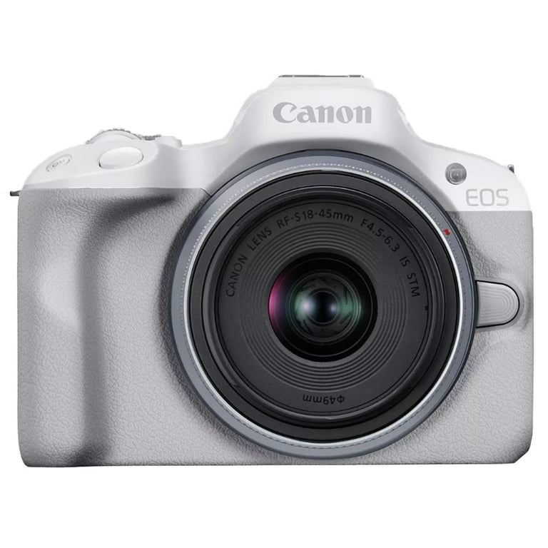 Canon EOS R50 Mirrorless Camera (White) w/RF-S18-45mm Lens, 24.2