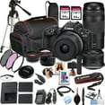 thumbnail image 1 of Canon EOS R50 24.2MP APS-C CMOS Sensor Mirrorless Camera with 18-45mm + 75-300mm  Lenses, 128GB Memory, Tripod, Stabilizing Grip, Filters, Lenses, Case, Software, More (Premium Bundle), 1 of 10