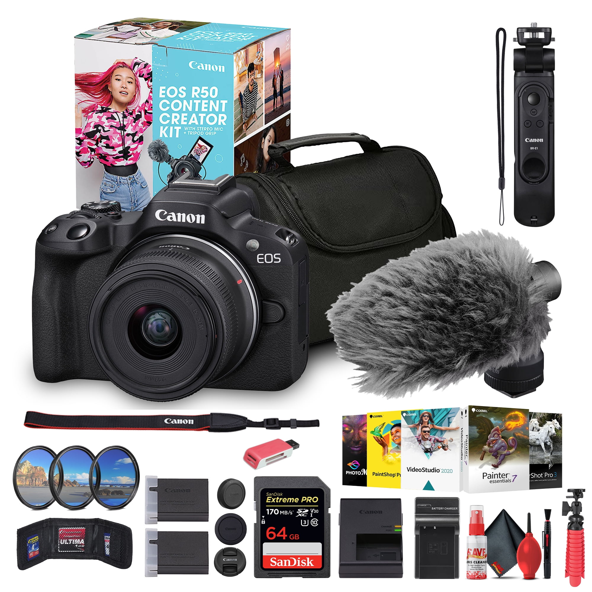 Canon EOS R50V 本体 トライポッドグリップ BR-E1 セット Canon EOS R50 Mirrorless Camera with 18-45mm Lens Creator Kit