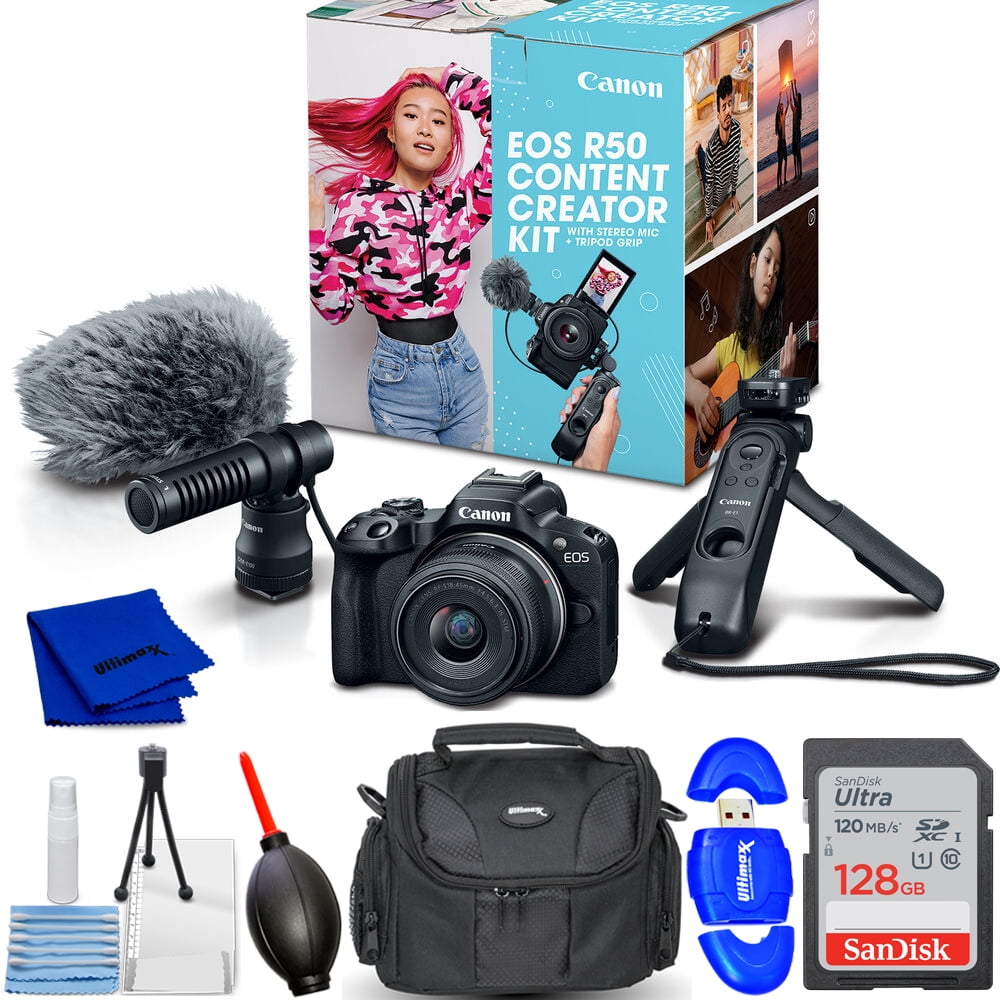 Custom Eos Canon EOS R50 Content Creator Kit 5811C059 - 7PC Accessory Bundle ...