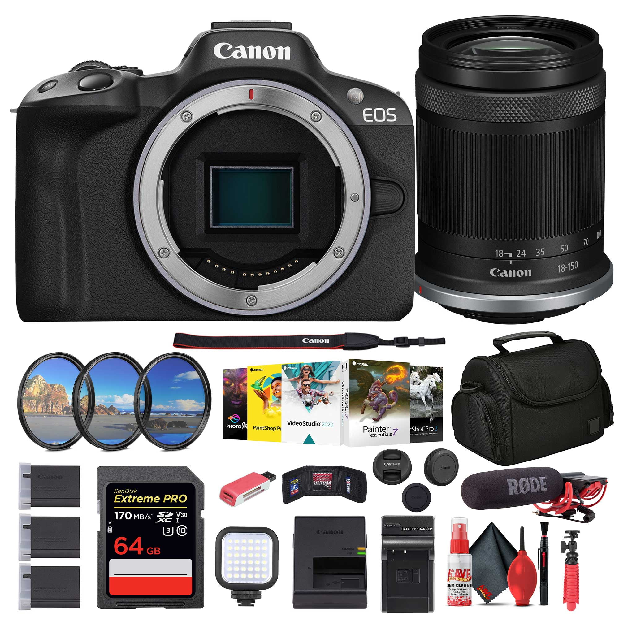 Canon EOS R50 Mirrorless Camera 24.2MP + 18-150mm Lens Creator Bundle ...
