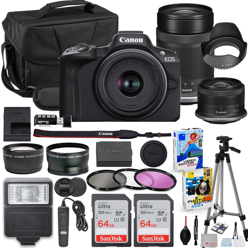 Canon EOS R50 Mirrorless Camera with 18-45mm & 55-210mm Lens