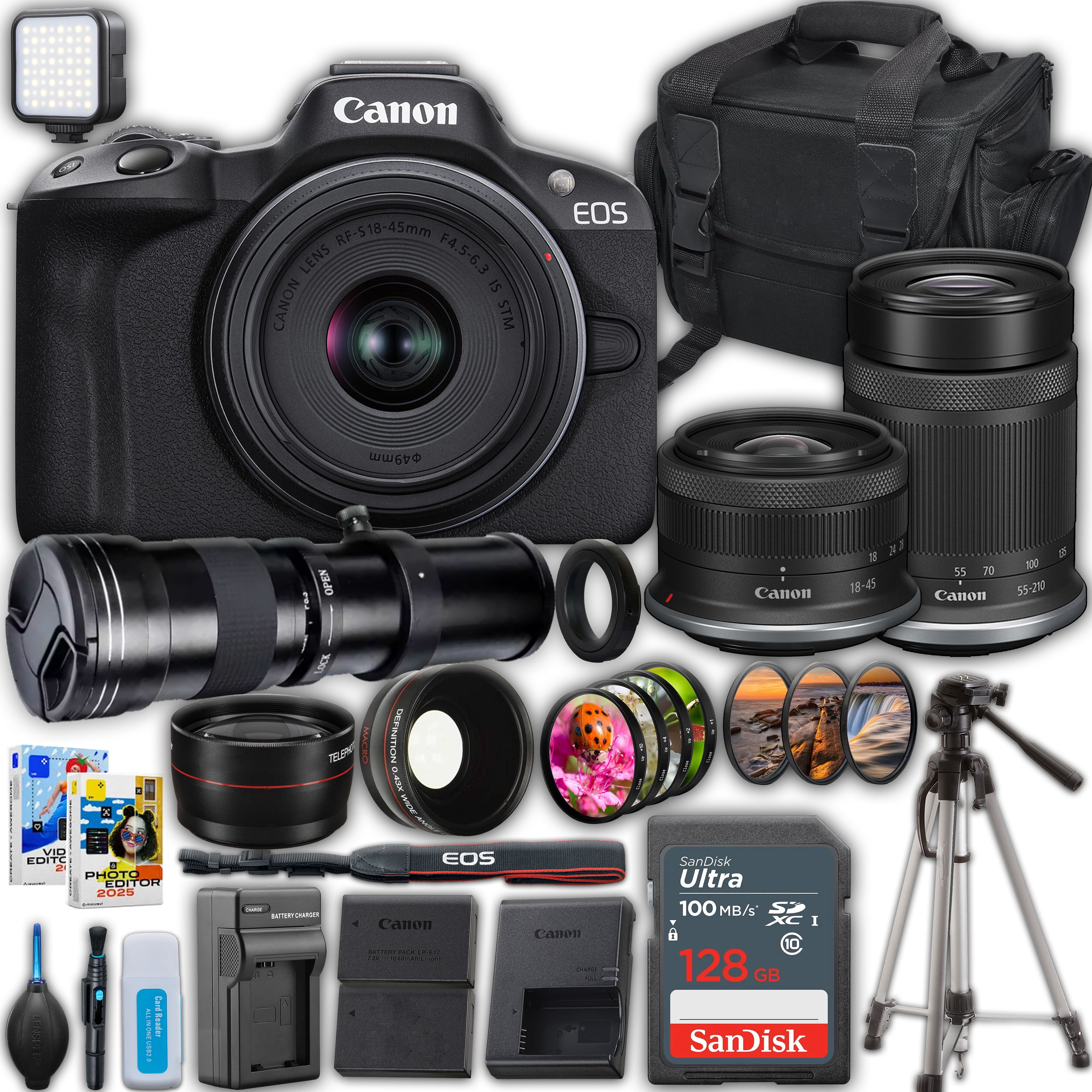 Canon EOS R50 Mirrorless Camera with 18-45mm and 55-210mm Lenses