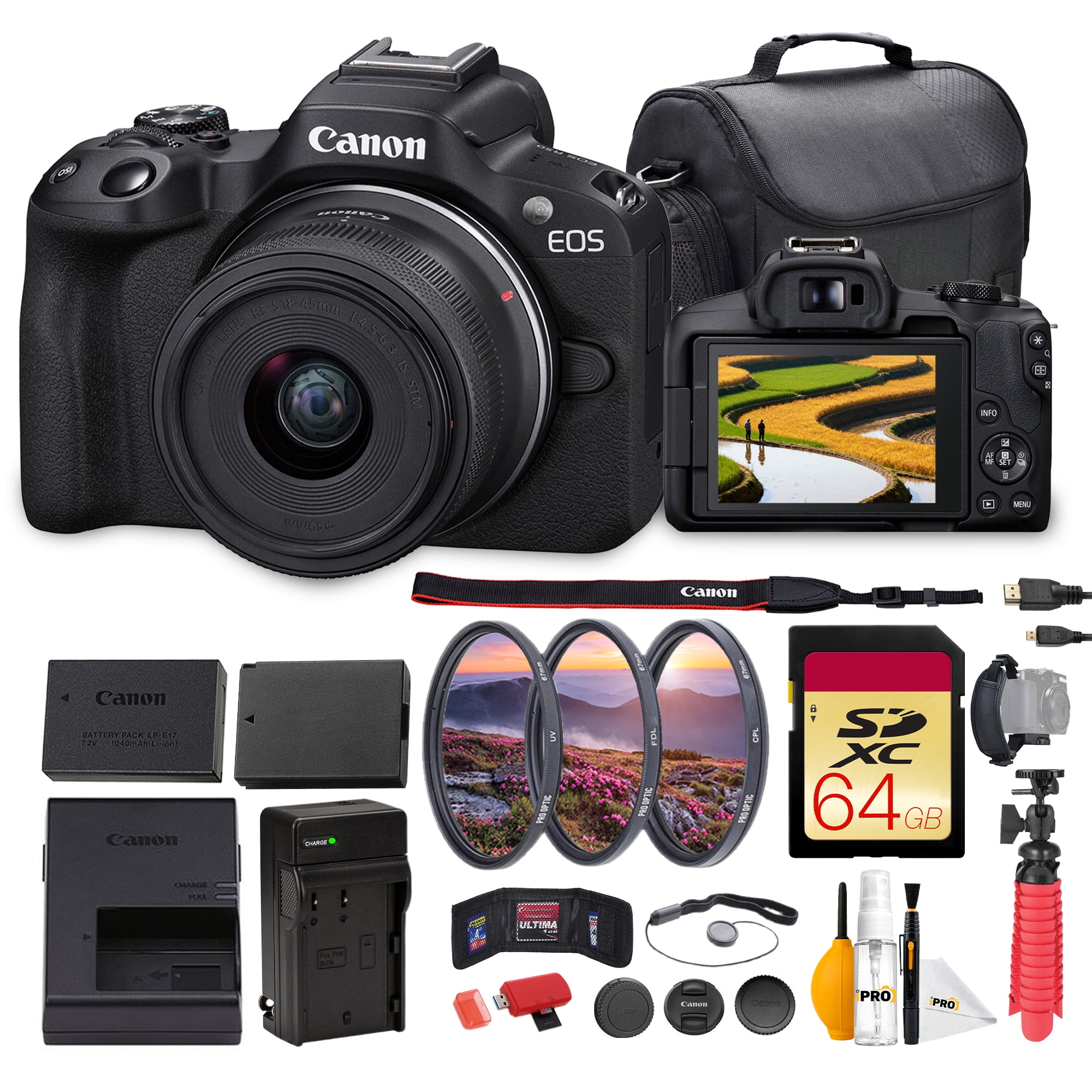 Canon EOS R50 Mirrorless Camera with 18-45mm Lens Bundle | 24.2MP APS-C ...