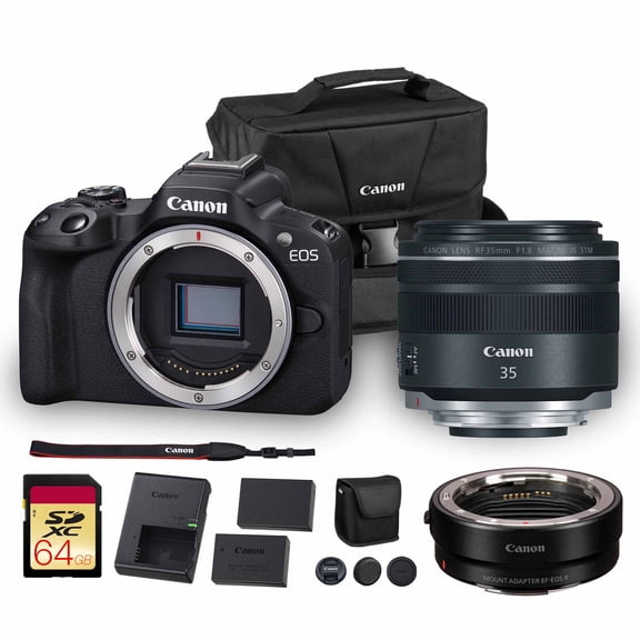 Canon EOS R50 Mirrorless Camera – 24.2MP APS-C Sensor, 4K30p Video, Dual Pixel AF II