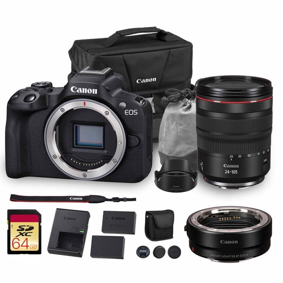 Canon EOS R50 Mirrorless Camera  24.2MP APS-C Sensor, 4K30p Video, Dual Pixel AF II