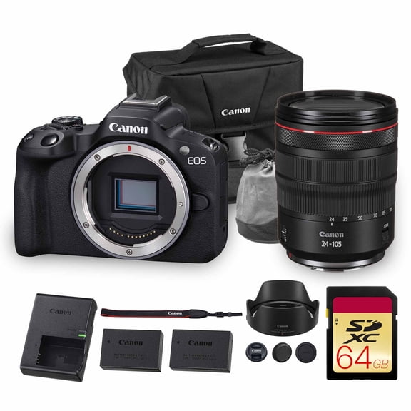 Canon EOS R50 Mirrorless Camera  24.2MP APS-C Sensor, 4K30p Video, Dual Pixel AF II