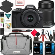 Canon EOS R50 Mirrorless Camera Body with 2 Lens Kit RF-S 18-45mm IS STM and RF-S 55-210mm IS STM 5811C022 Bundle with Deco Gear Photography Bag + 2 x Battery + 2 x 64GB Memory Cards + Accessories