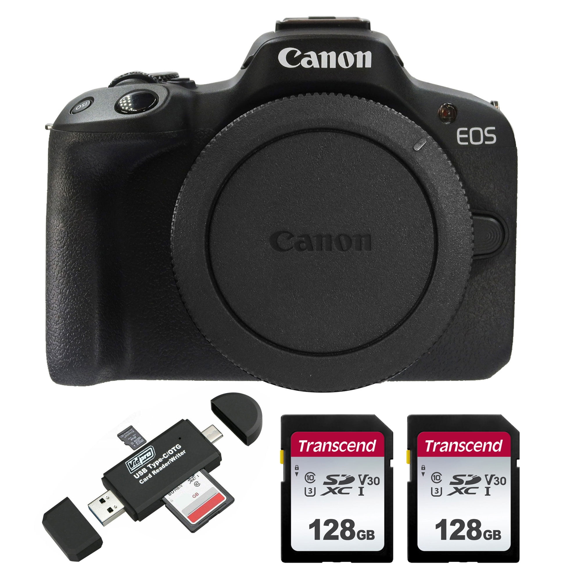 Canon EOS R50 Mirrorless Camera Body 2x 128GB SDXC/SDHC