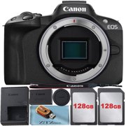 Canon EOS R50 Mirrorless Camera (Body Only) 4K Video with 2 Pack 128GB Memory Card + ZeeTech Accessory Bundle (International Version)