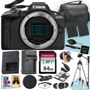 Canon EOS R50 Mirrorless Camera Body Only + 64 GB Memory + Tripod + Monopod + Extra Battery + More 19pc Bundle International Version