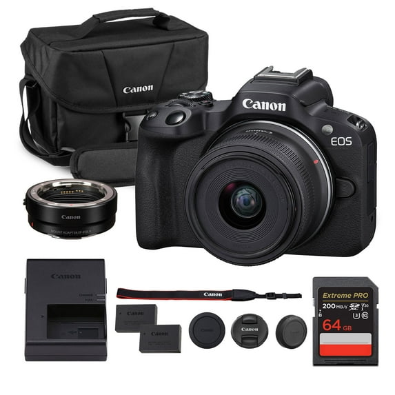 Canon EOS R50 Mirrorless Camera Kit – APS-C RF Camera with 18-45mm Lens ...