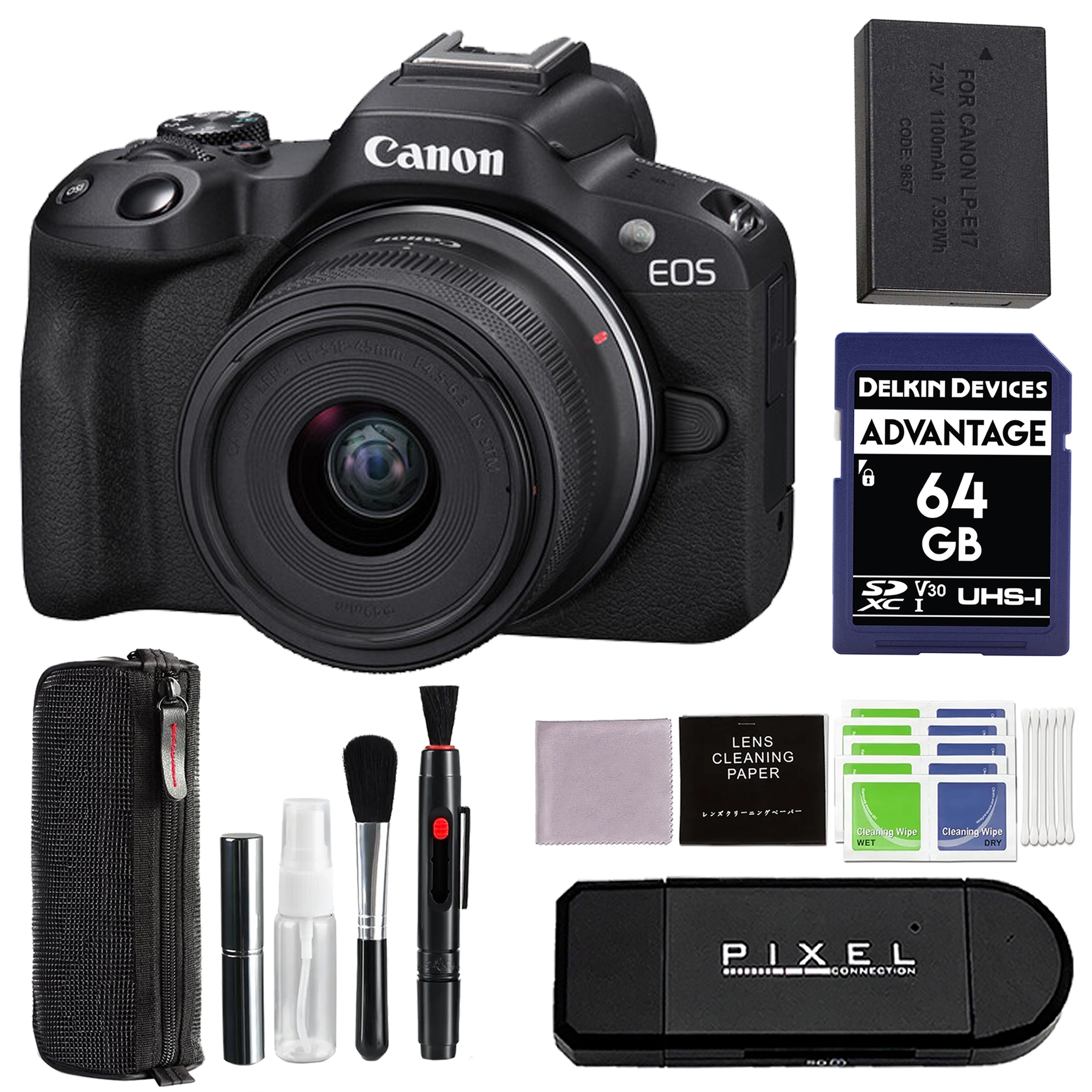 Canon EOS R50 Mirrorless Camera RF-S18-45mm F4.5-6.3 IS STM Lens