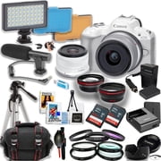 Canon EOS R50 Mirrorless Camera w/18-45mm Lens + 2pc 64GB Ultra Memory Card + Directional Mic + Tripod + Camera Case + More 24pc Bundle International Version