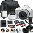 thumbnail image 1 of Canon EOS R50 Mirrorless Camera w/18-45mm Lens + 2pc 64GB Ultra Memory Card + LED Light + Camera Case + More (18pc Bundle) (International Version), 1 of 8