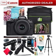 Canon EOS R50 Mirrorless Camera with 18-45mm IS STM Lens, Microphone, Tripod Grip, Deco Gear Bag, Tripod, Software, Black