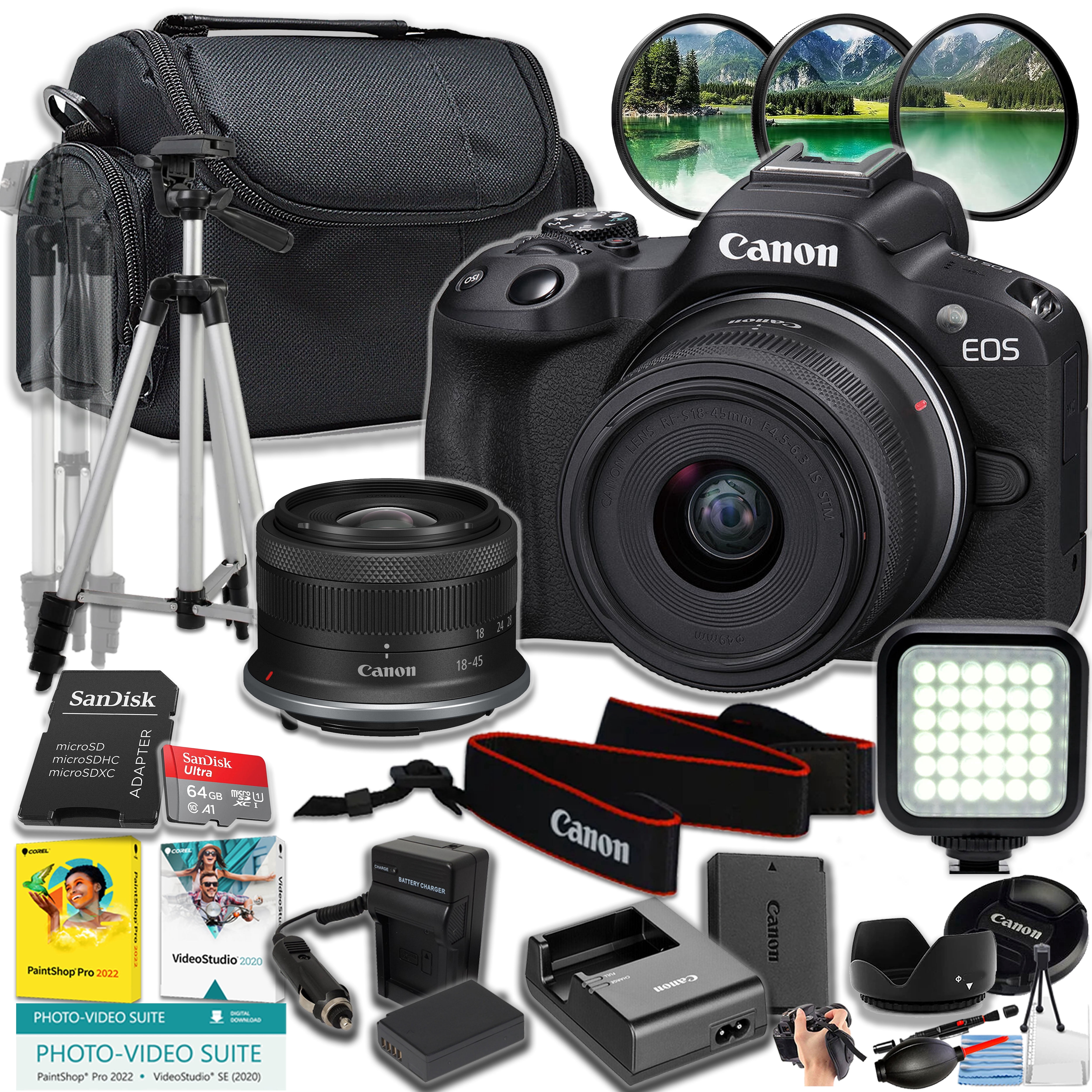 Canon EOS R50 Mirrorless Camera with 18-45mm Lens- 24.2 MP