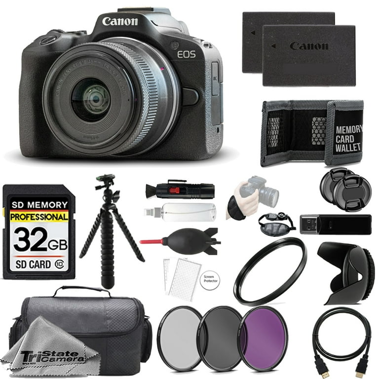 Canon EOS R50 Mirrorless Camera with 18-45mm Lens (Black) + 32GB +