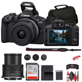 Canon EOS R50 Mirrorless Camera 24.2MP + 18-45mm Lens Bundle 64GB Kit Black (International Model)