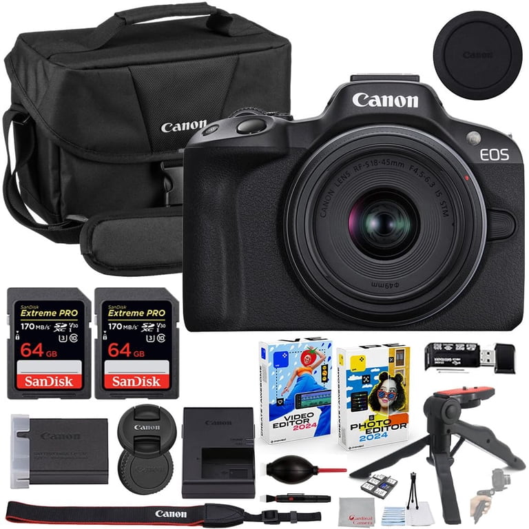 Canon EOS R50 Mirrorless Camera with 18-45mm Lens Bundle with 