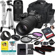 Canon EOS R50 Mirrorless Camera with RF 75-300mm f/4-5.6 Lens + 64GB Memory + Extra Battery + Camera Case + Tripod + More 19pc Bundle International Version