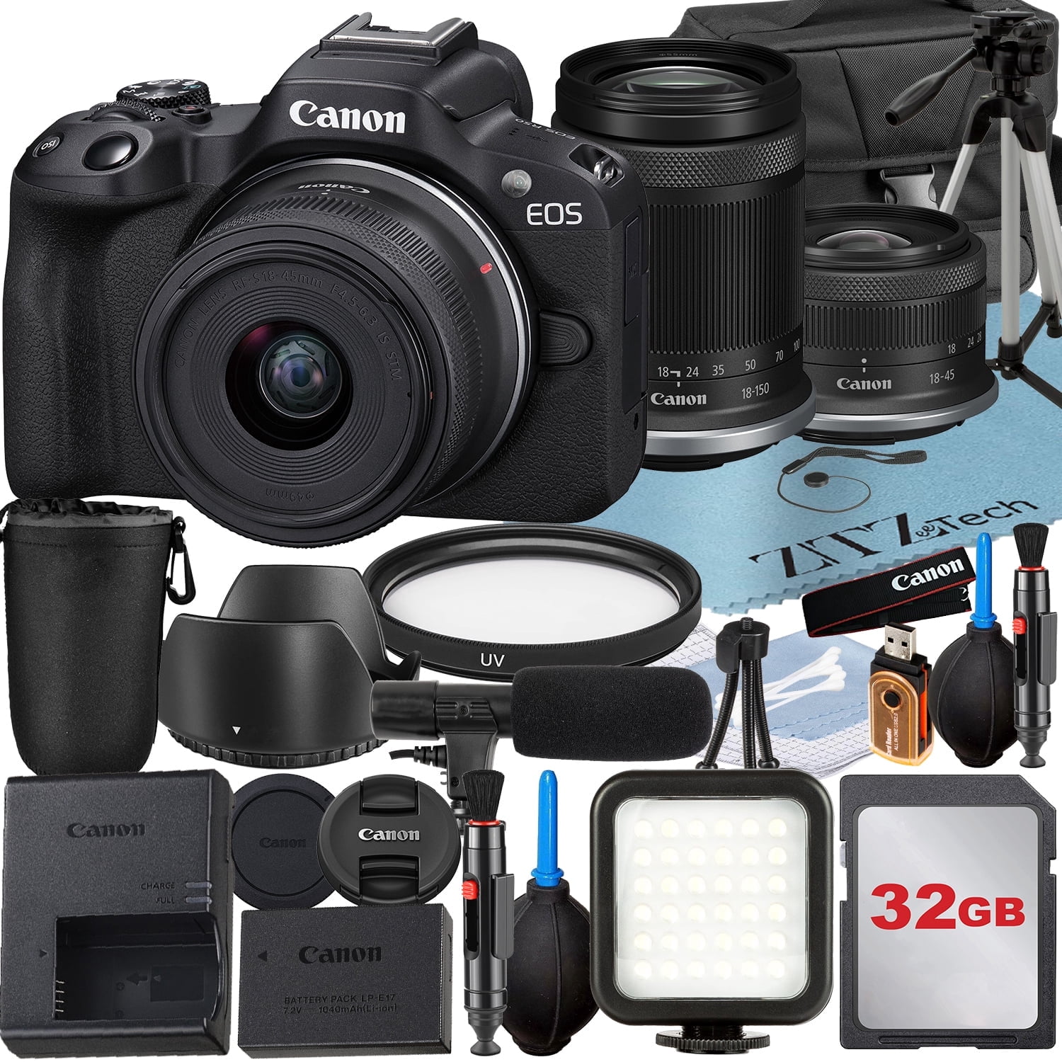 Canon EOS R50 Mirrorless Camera with RF-S 18-45mm + 18-150mm Lens 