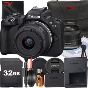 Canon EOS R50 Mirrorless Camera with RF-S 18-45mm Lens + 32GB Memory Card + Case + SV Premium Accessory Bundle (International Version)