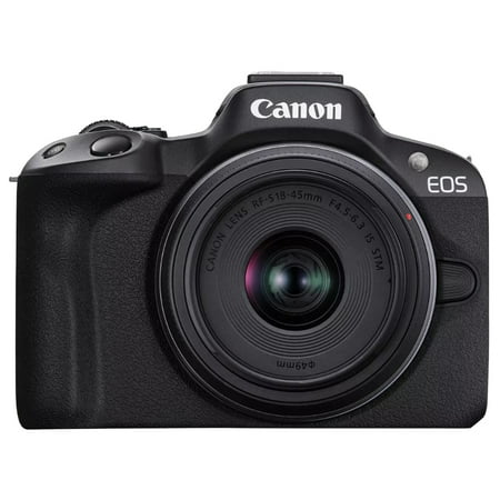 Canon - EOS R50 4K Video Mirrorless Camera with RF-S18-45mm f/4.5-6.3 IS STM Lens - Black