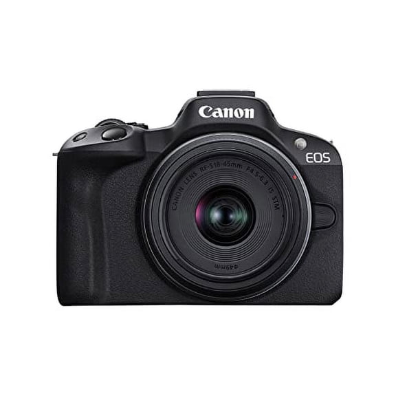 Canon EOS R50 Mirrorless Vlogging Camera (Black) w/RF-S18-45mm F4.5-6.3 is STM & RF-S55-210mm F5-7.1 is STM Lenses, (Sold without manufacturer warranty)
