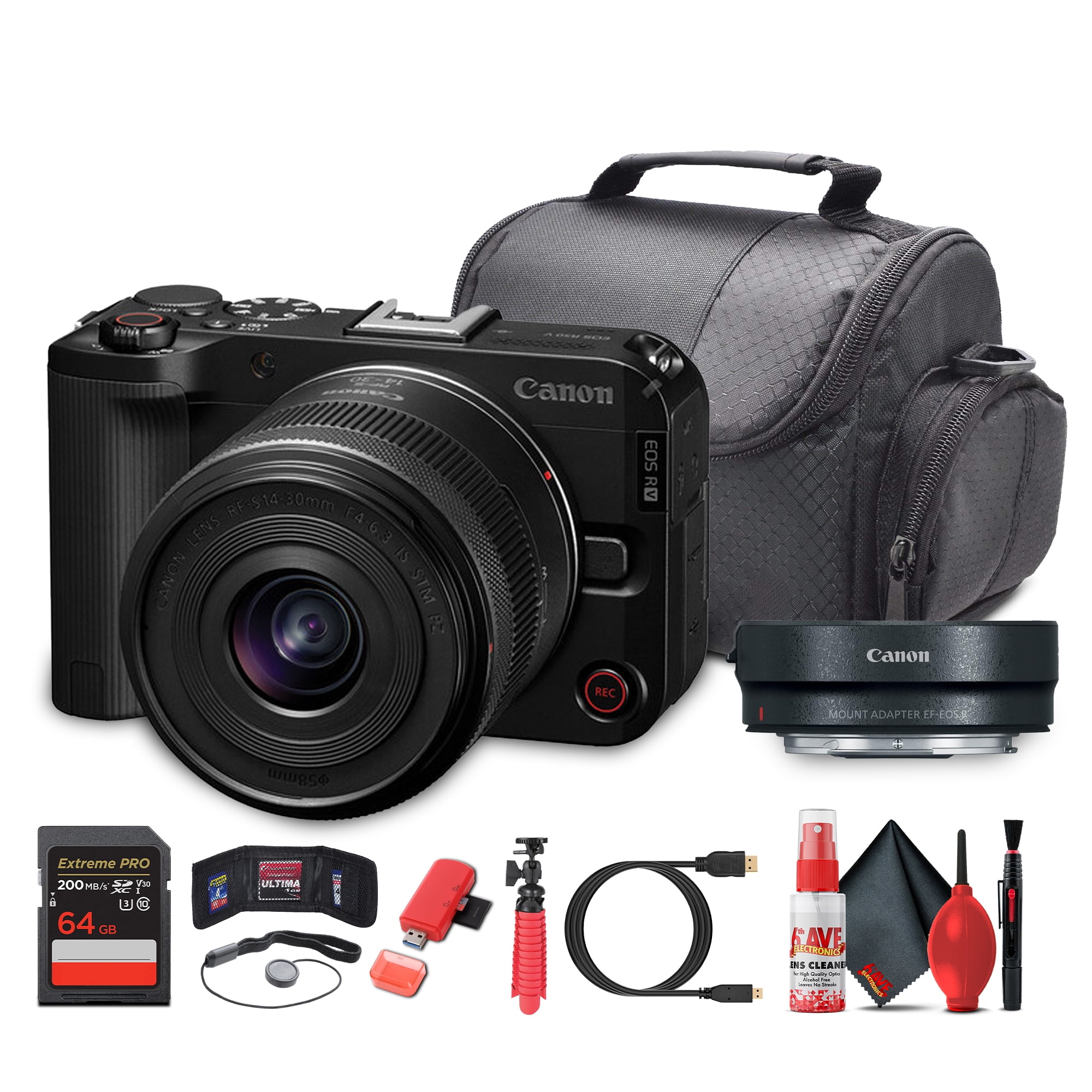 Canon EOS R50 V Camera + 14–30mm Power Zoom Lens 24.2MP APS-C 4K60p ...