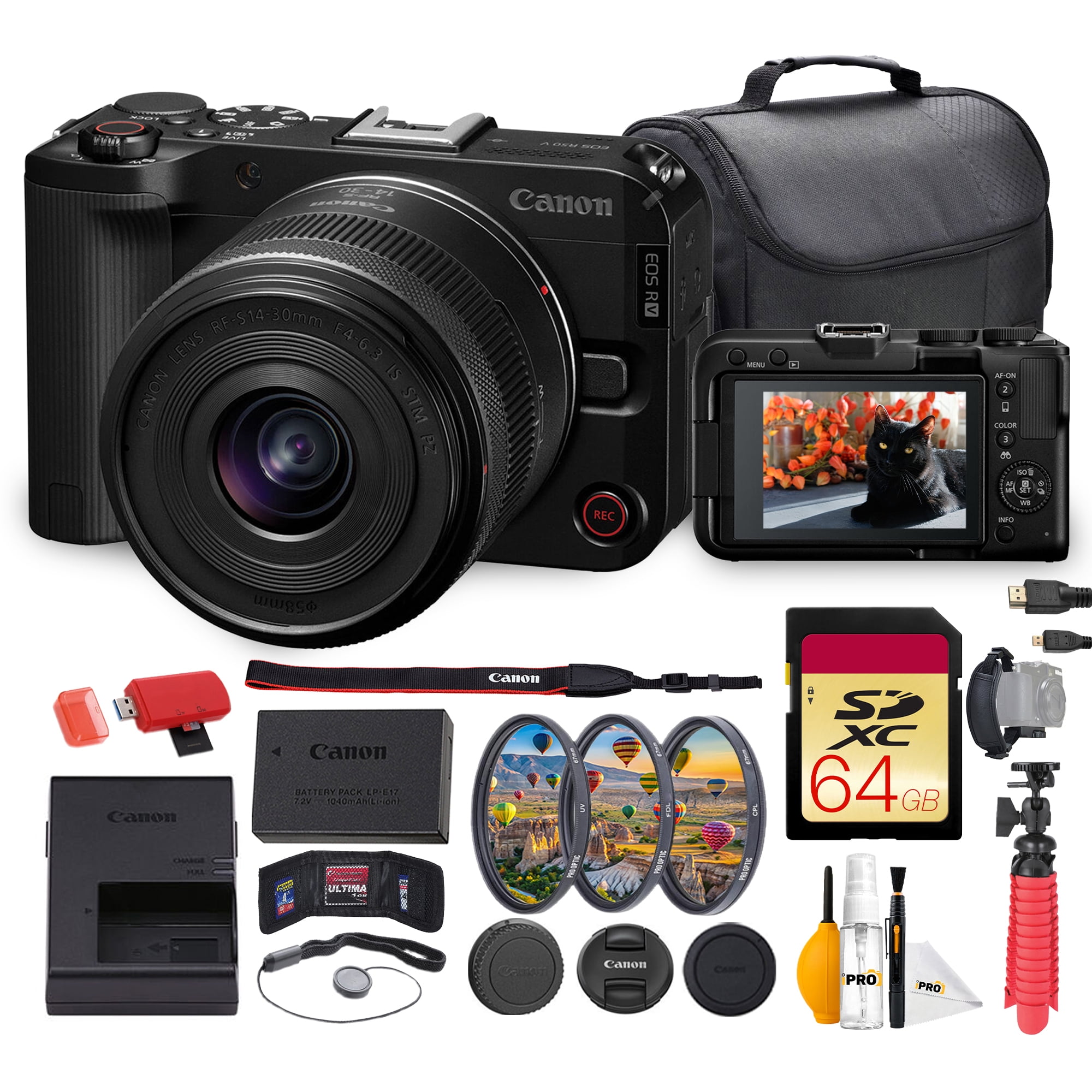 Canon EOS R50 V Mirrorless Camera with 14-30mm f/4-6.3 Lens Bundle | 24 ...