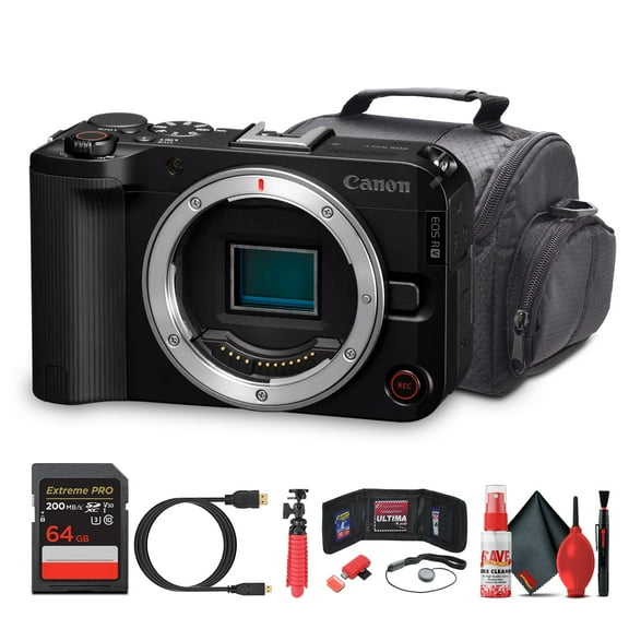 Canon EOS R50 V Mirrorless Camera 24.2MP APS-C Sensor 4K60p Video Dual Pixel AF II (6895C002) + 64GB Card + Camera Bag + HDMI/Micro Cable + Tripod + More (International Version)