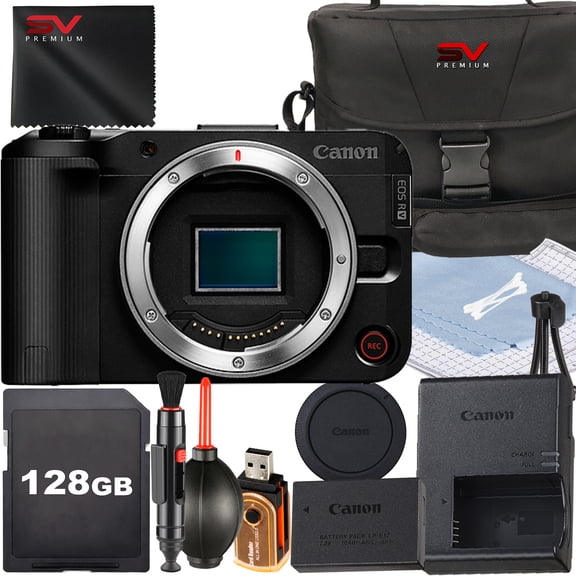 Canon EOS R50 V Mirrorless Camera (Body Only) with SanDisk 128GB Memory Card + Case + SV Premium Accessory Bundle (International Version)