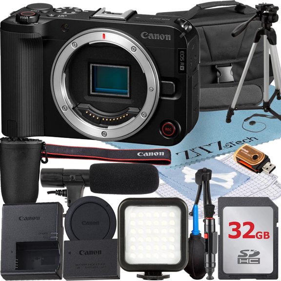 Canon EOS R50 V Mirrorless Camera (Body Only) with 32GB Memory Card + Case + Tripod + ZeeTech Accessory Bundle (International Version)
