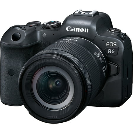 Canon - EOS R6 Mirrorless Camera with RF 24-105mm f/4-7.1 IS STM Lens - Black