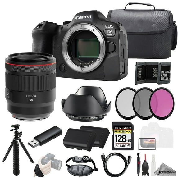 Canon EOS R6 II Camera + Canon RF 50mm f/1.2 L USM Lens 128GB + Ext Bat+ 3 PC Filter- Kit (International Version)