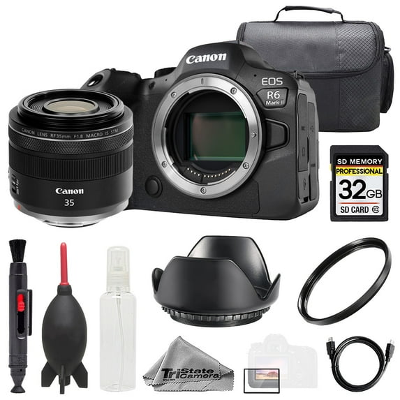 Canon EOS R6 II Camera + RF 35mm f/1.8 IS Macro STM Lens +32GB + Bag+ UV Filter- Basic Kit (International Version)
