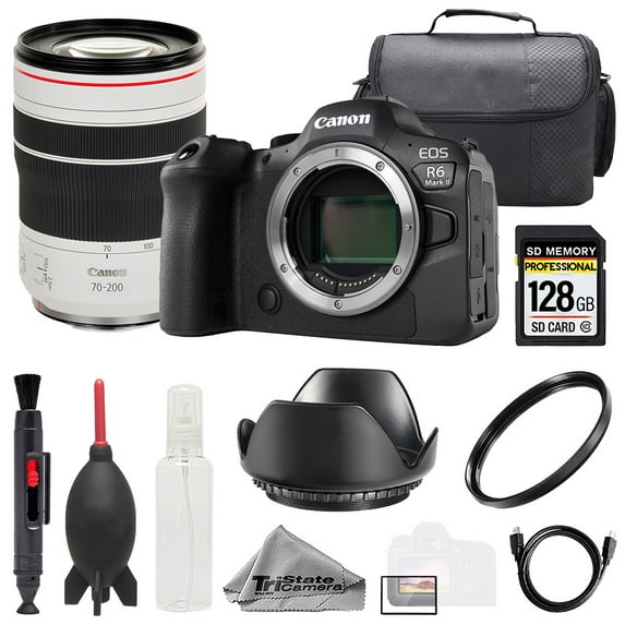 Canon EOS R6 II Camera + RF 70-200mm f/4L IS USM Lens +128GB+ Bag+ UV Filter- Basic Kit (International Version)