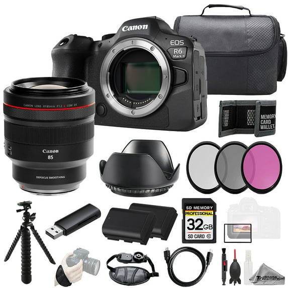 Canon EOS R6 II Camera + RF 85mm f/1.2 L USM DS Lens +32GB + Ext Bat+ 3 PC Filter- Kit (International Version)
