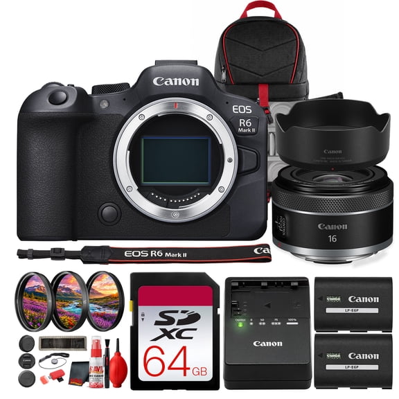 Canon EOS R6 Mark II Mirrorless Camera 24.2MP Full Frame | 4K60 10-bit Video, Dual Pixel CMOS AF II, DIGIC X, Cropping Guide Firmware (International Model)