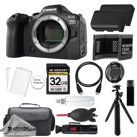 Canon EOS R6 Mark II Mirrorless Camera (Body) 5666C002 + 32GB + Extra Battery- Accessory Kit (International Version)