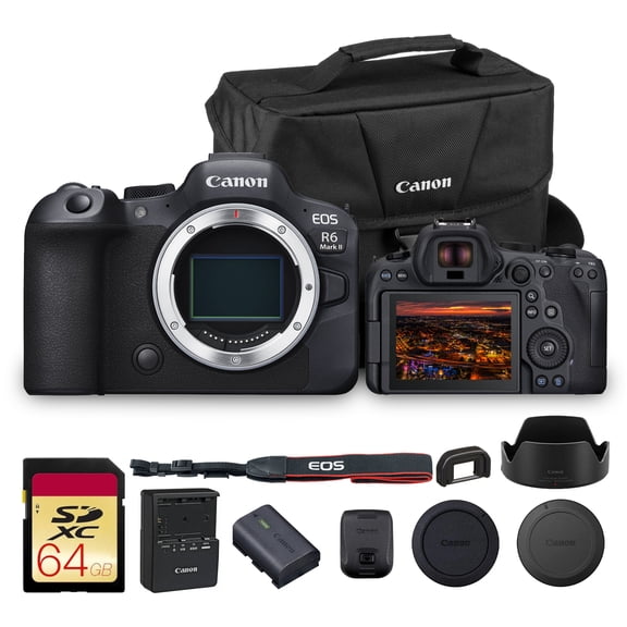 Canon EOS R6 Mark II Mirrorless Camera Body Only | 24.2MP, Full-Frame, 4K 60p, Dual Pixel CMOS AF II| Bundle with 64GB Memory Card, Shoulder Bag