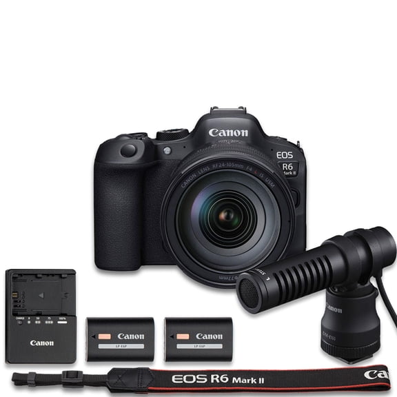 Canon EOS R6 Mark II Mirrorless Camera Video Creator Combo | Canon USA Model | with RF 24-105mm f/4 L is USM Lens