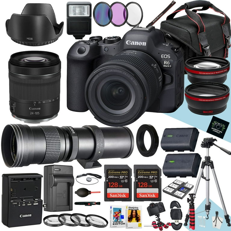 Canon EOS R6 Mark II Mirrorless Camera with 24-105mm &amp; 420-800mm 