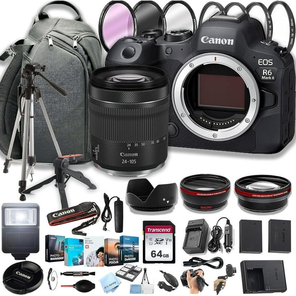 Canon EOS R6 Mark II Camera Professional Photo Bundle, Black