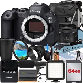 Canon EOS R6 Mark II Mirrorless Camera with RF 24-50mm Lens + 64GB Memory Card + Case + LED Flash + ZeeTech Accessory Bundle (International Version)