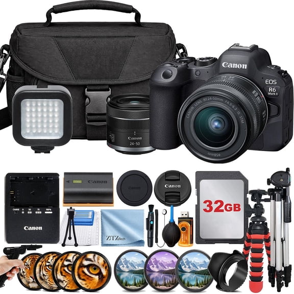 Canon EOS R6 Mark II Mirrorless Digital Camera with RF 24-50mm Lens, 24.2 MP, Black, New (International Version)