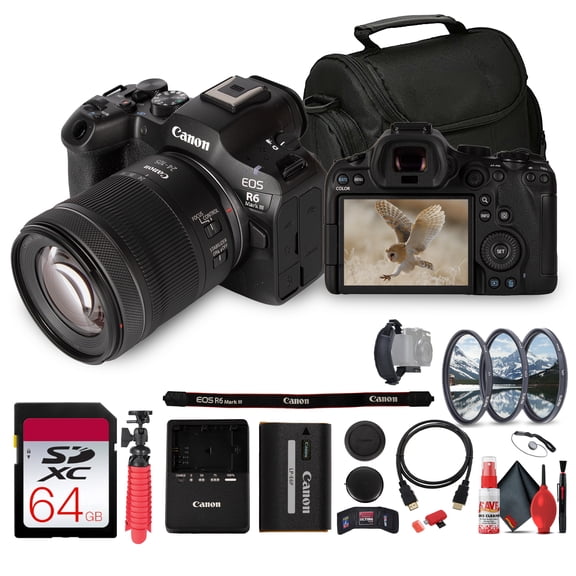 Canon EOS R6 Mark III Mirrorless Camera 32.5MP 7K RAW + RF 24-105mm Lens Bundle (International Model)