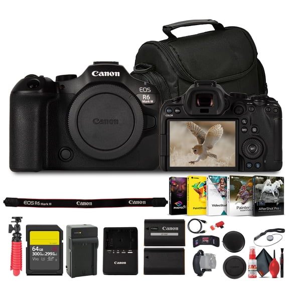 Canon EOS R6 Mark III Mirrorless Camera 32.5MP Full Frame 7K RAW 4K Video Bundle 64GB Kit (International Model)